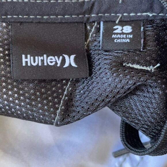 HURLEY Shorts Mens 28 x 9 Lightweight Gray Windowpane EUC Board Unlined - Picture 6 of 8